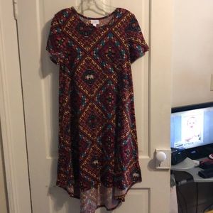 Elephant 🐘 print Lularoe Carly dress w/aztec